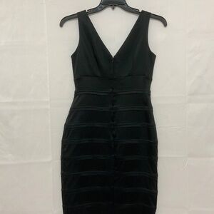 Calvin Klein Black Bandage Dress Sleeveless V-neck and back NWT Women's size 4